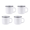 Set of 4 Solid White Adult Mugs