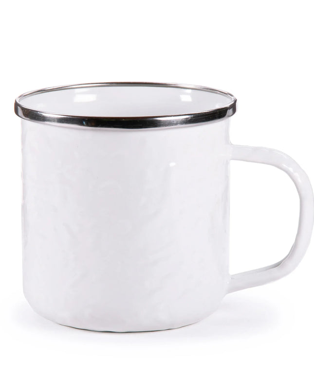 WW05S4 - White Solid 12 oz Mugs - Set of 4 - Golden Rabbit Enamelware