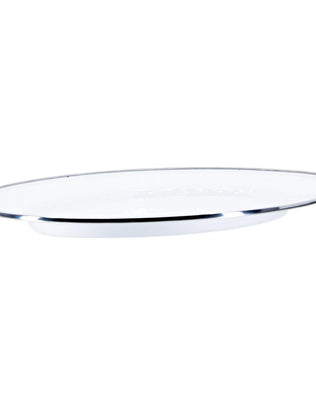 WW06 - Solid Oval Platter, White - Golden Rabbit Enamelware