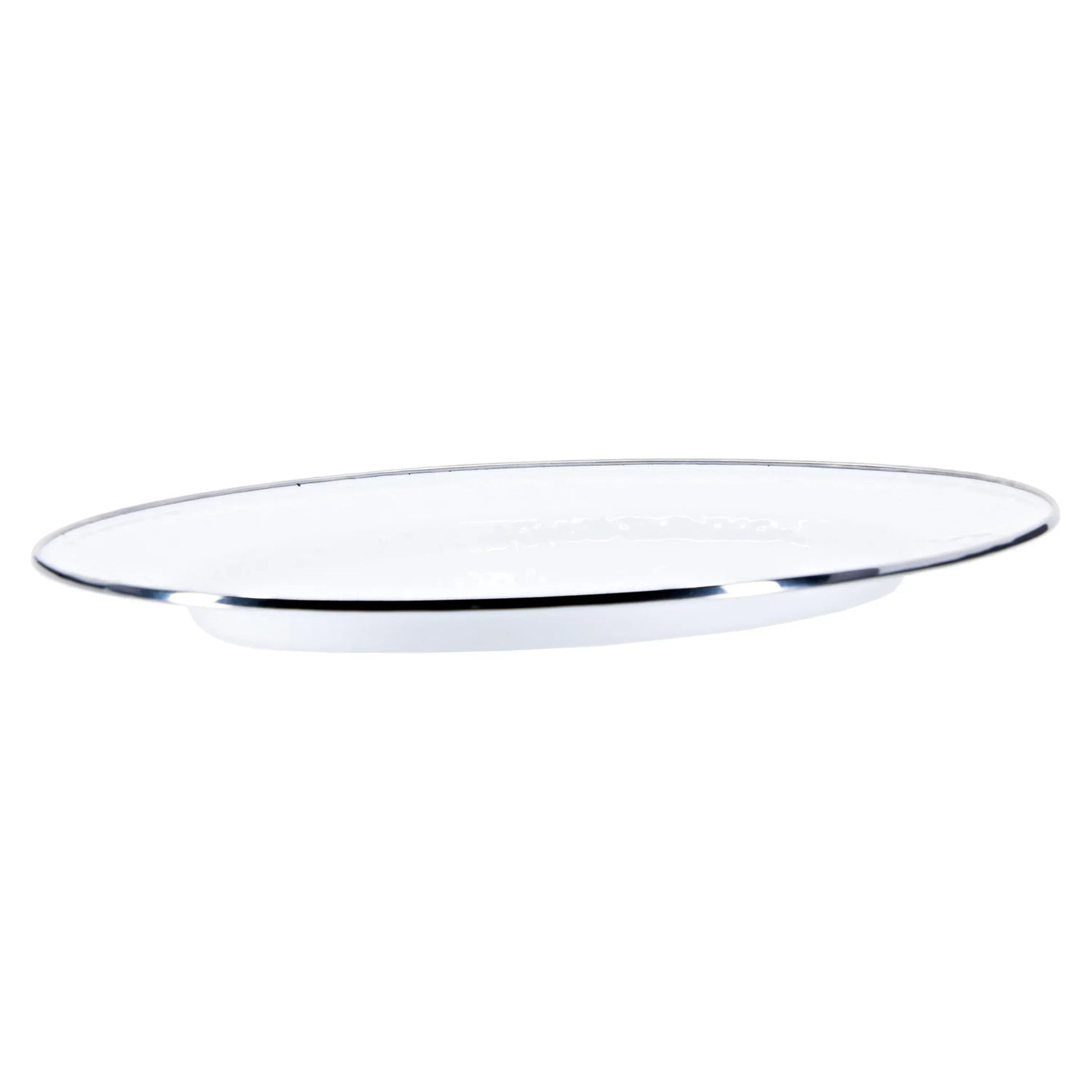 WW06 - Solid Oval Platter, White - Golden Rabbit Enamelware