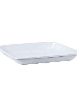 WW09S2 - White Solid Square Trays - Set of 2 - Golden Rabbit Enamelware