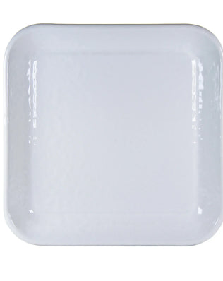 WW09S2 - White Solid Square Trays - Set of 2 - Golden Rabbit Enamelware