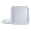 Set of 2 Solid White Square Plates
