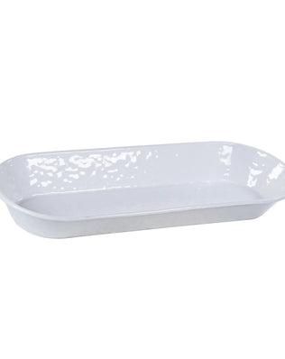 WW10 - White Solid Oval Basket - Golden Rabbit Enamelware