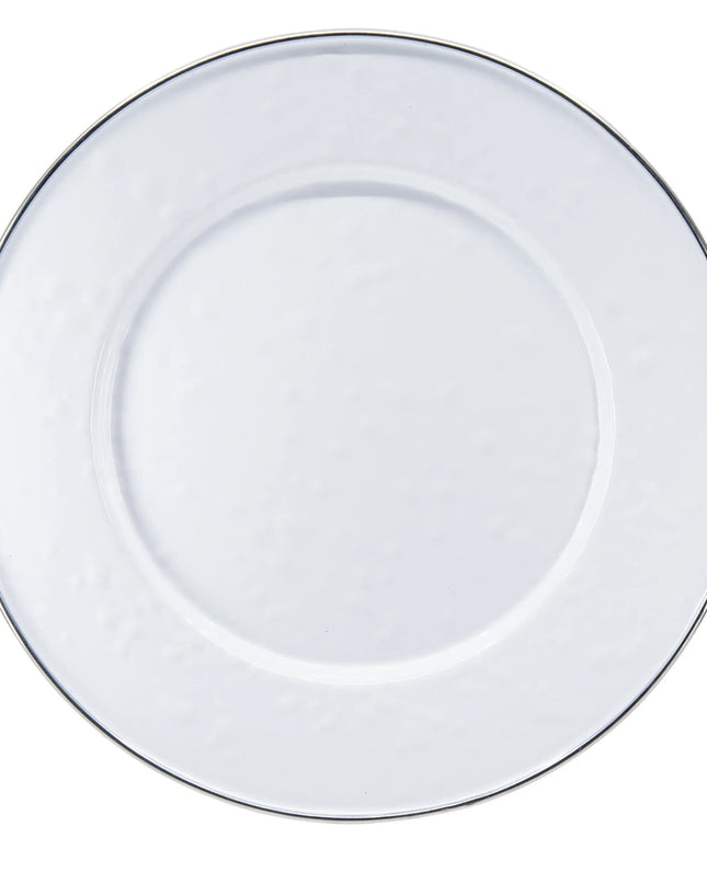 WW11S4 - White Solid Sandwich Plates - Set of 4, - Golden Rabbit Enamelware
