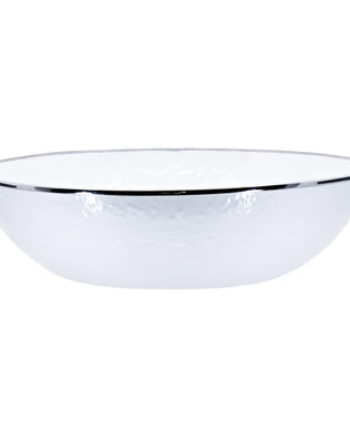 WW18 - Solid Catering Bowl, White - Golden Rabbit Enamelware
