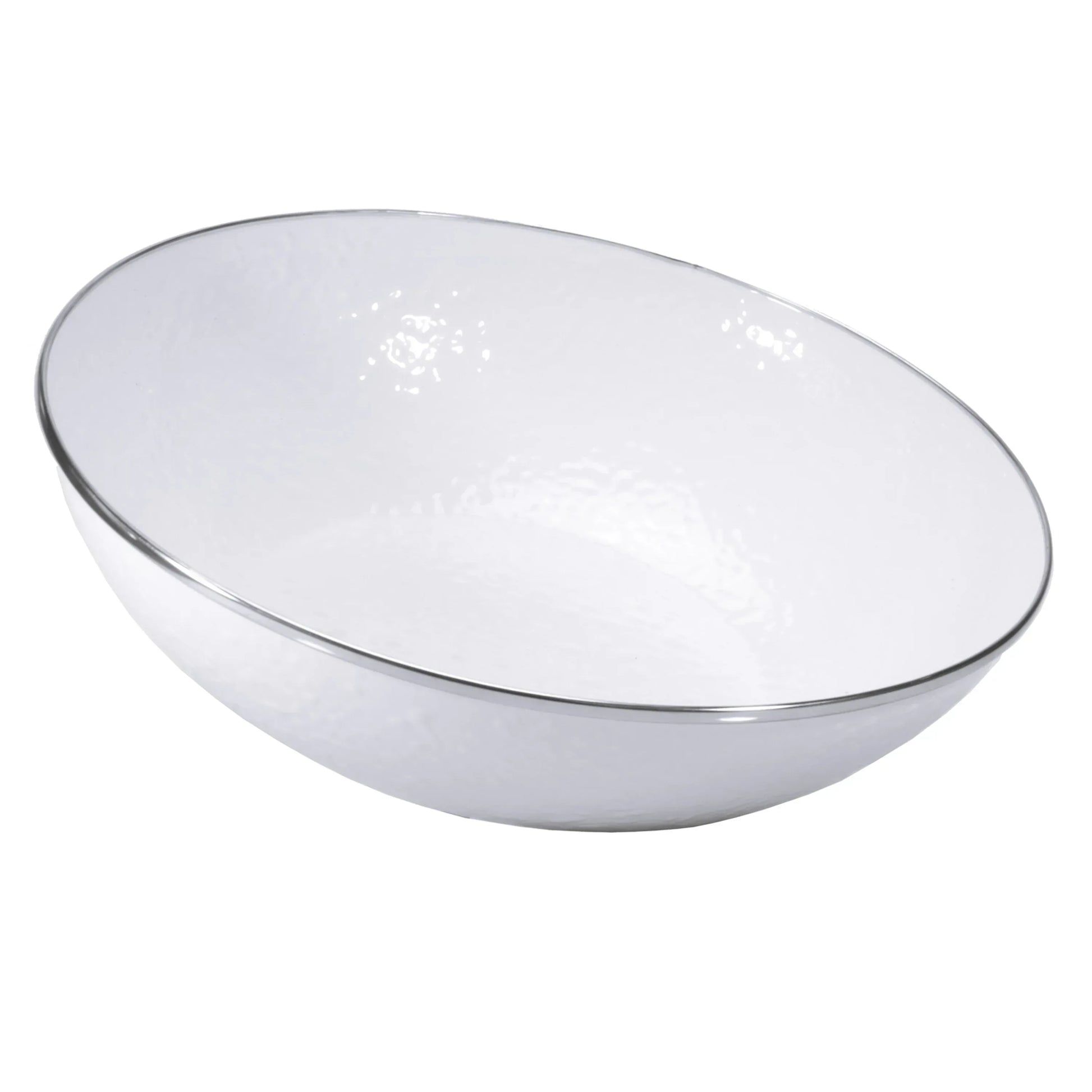 WW18 - Solid Catering Bowl, White - Golden Rabbit Enamelware
