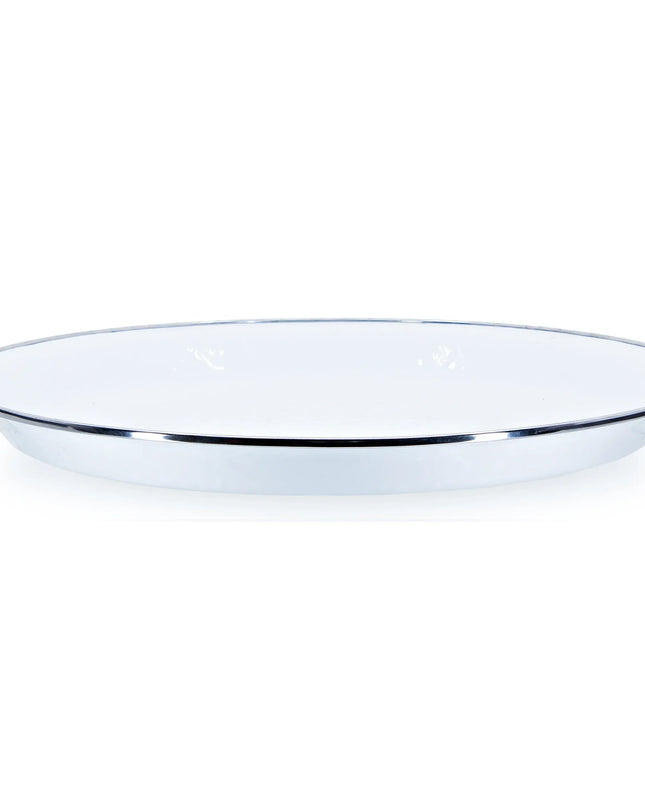 WW21 - White Solid Medium Tray - Golden Rabbit Enamelware