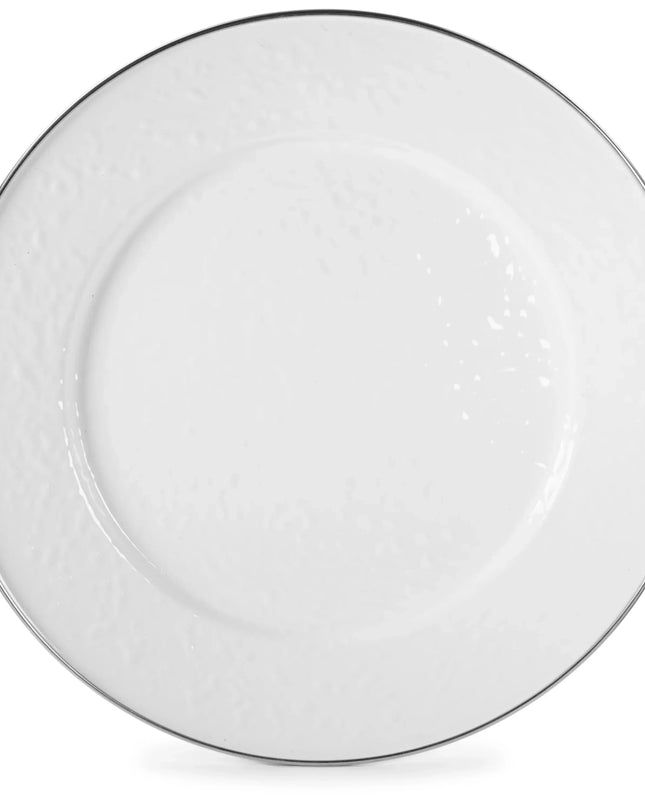 WW26S2 - White Solid Chargers - Set of 2 - Golden Rabbit Enamelware