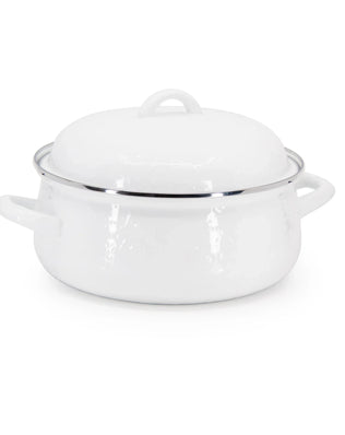 WW31 - Solid Dutch Oven, White - Golden Rabbit Enamelware