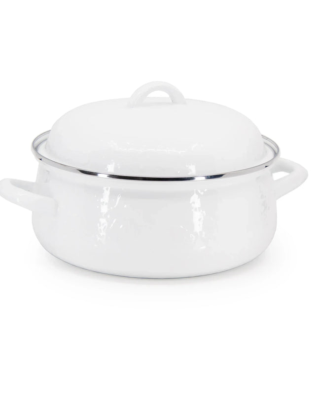 WW31 - Solid Dutch Oven, White - Golden Rabbit Enamelware