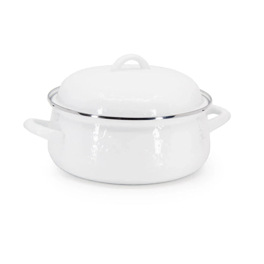 WW31 - Solid Dutch Oven, White - Golden Rabbit Enamelware