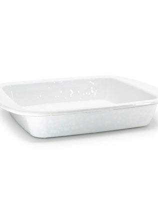 WW53 - White Solid Brownie Pan - Golden Rabbit Enamelware