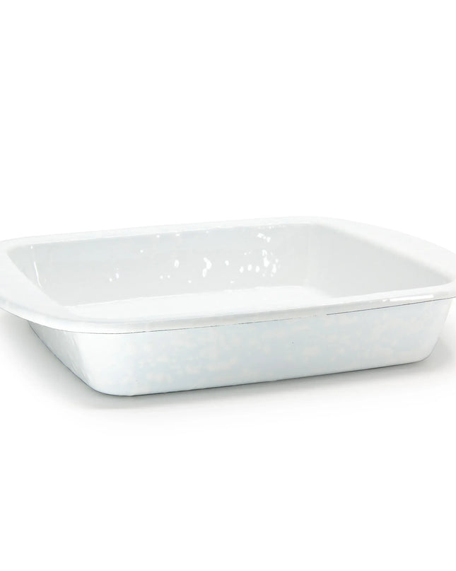 WW53 - White Solid Brownie Pan - Golden Rabbit Enamelware