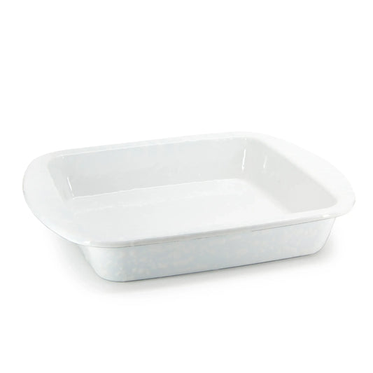 WW53 - White Solid Brownie Pan - Golden Rabbit Enamelware