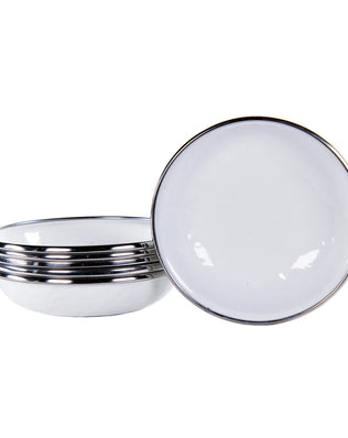 WW59S6 - White Solid Tasting Dishes - Set of 6 - Golden Rabbit Enamelware