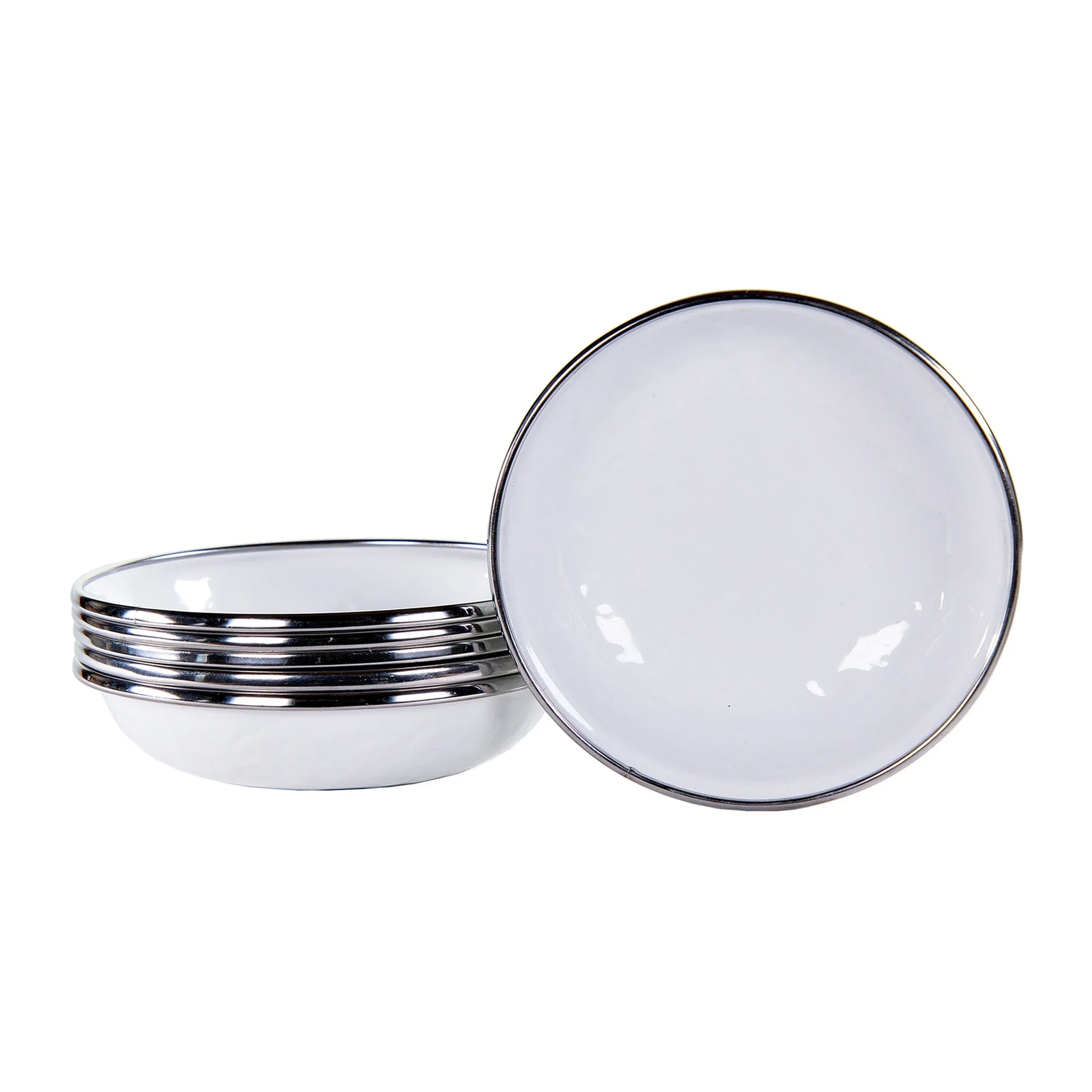 WW59S6 - White Solid Tasting Dishes - Set of 6 - Golden Rabbit Enamelware