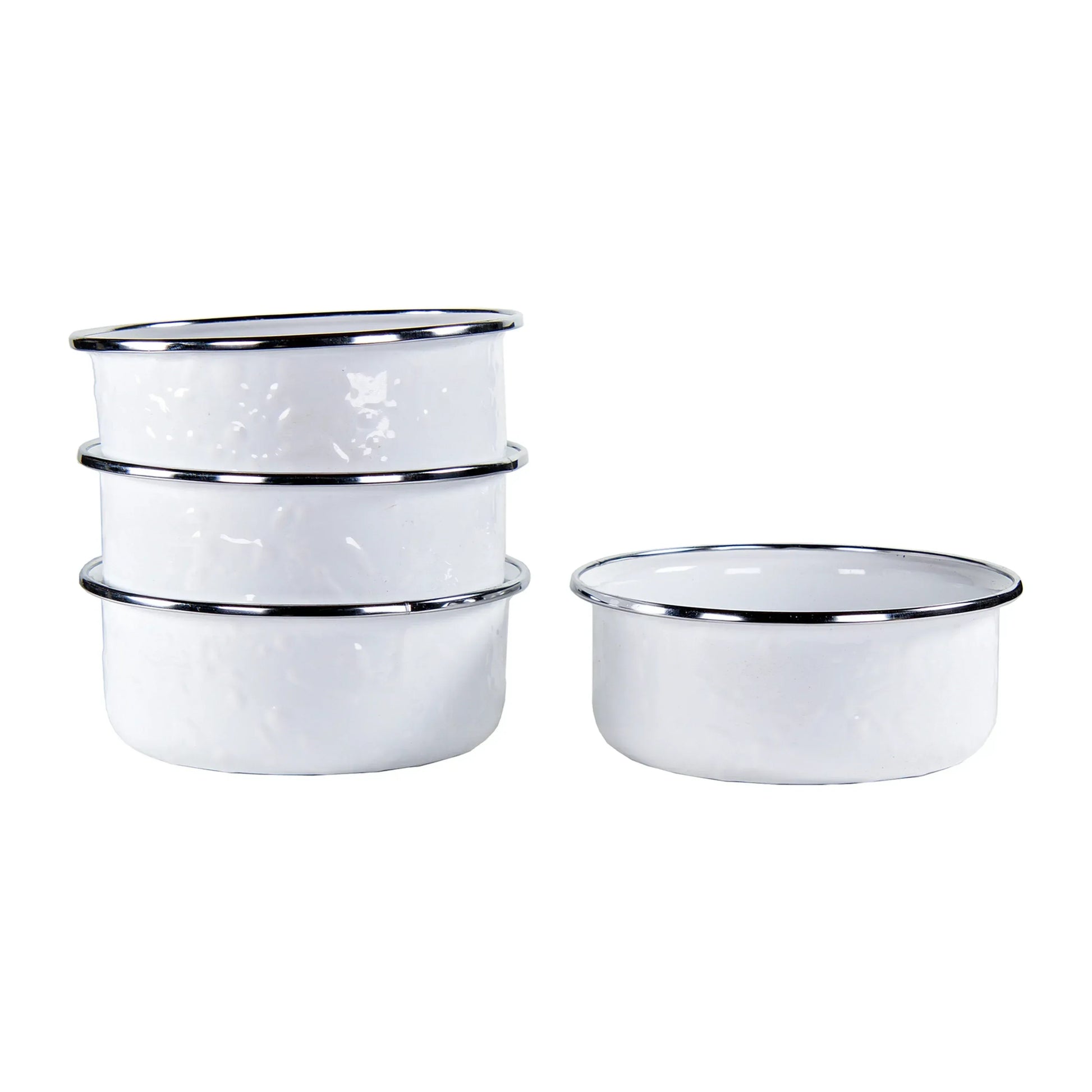 WW60S4 - White Solid 14 oz Soup Bowls - Set of 4 - Golden Rabbit Enamelware