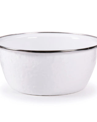 WW61S4 - White Solid Salad Bowls - Set of 4, White - Golden Rabbit Enamelware