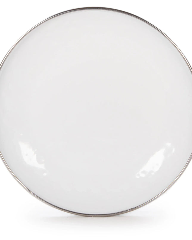WW62S4 - White Solid Appetizer Plates - Set of 4 - Golden Rabbit Enamelware