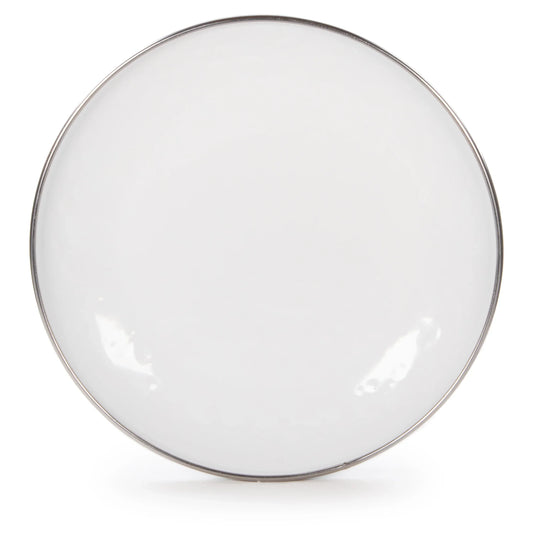 WW62S4 - White Solid Appetizer Plates - Set of 4 - Golden Rabbit Enamelware