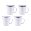 Set of 4 Solid White Latte Mugs