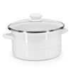 White Solid 6 Qt Stock Pot