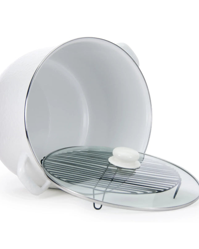 WW75 - Solid 18 Qt Stock Pot, White - Golden Rabbit Enamelware
