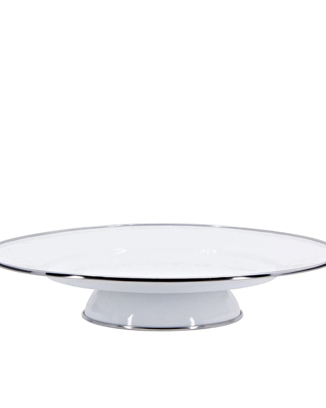 WW76 - Solid Cake Plate, White - Golden Rabbit Enamelware