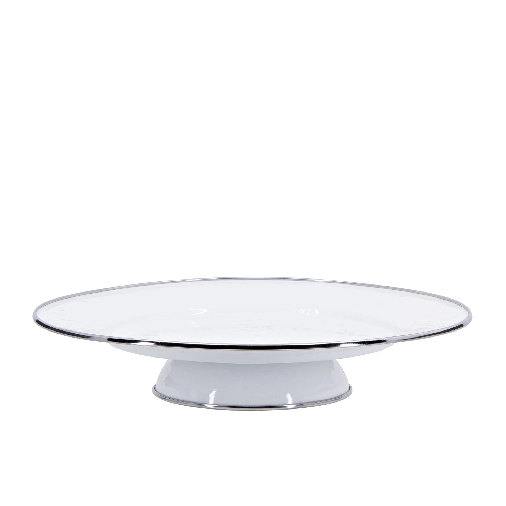 WW76 - Solid Cake Plate, White - Golden Rabbit Enamelware