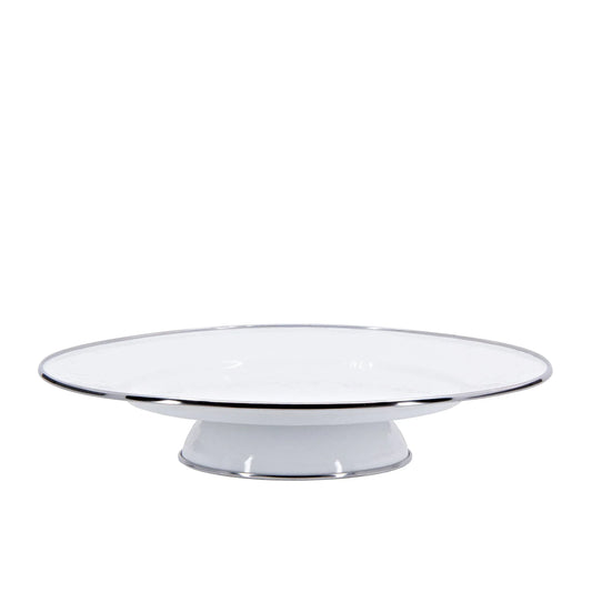 WW76 - Solid Cake Plate, White - Golden Rabbit Enamelware