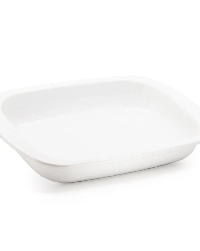 WW78 - White Solid Baking Pan - Golden Rabbit Enamelware