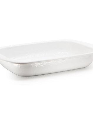 WW78 - White Solid Baking Pan - Golden Rabbit Enamelware