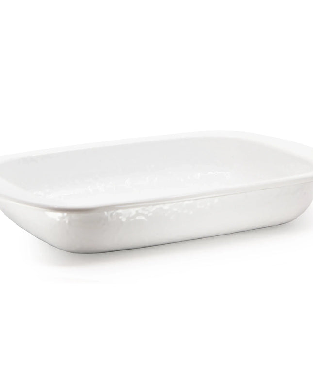 WW78 - White Solid Baking Pan - Golden Rabbit Enamelware