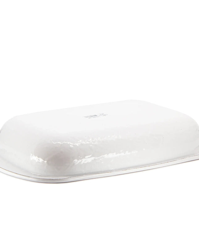 WW78 - White Solid Baking Pan - Golden Rabbit Enamelware